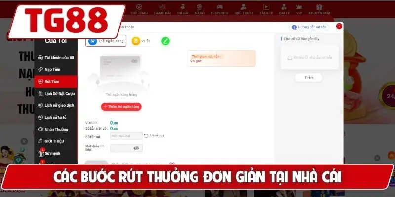 TG88 - Trang Chủ Uy Tín TG88.COM Mới Nhất 2026 Đăng Ký +88K 25 Các bước rút thưởng đơn giản tại nhà cái