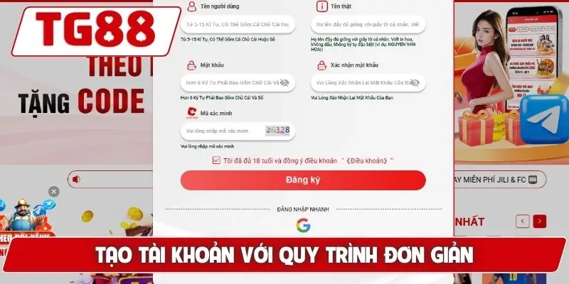 TG88 - Trang Chủ Uy Tín TG88.COM Mới Nhất 2026 Đăng Ký +88K 24 Tạo tài khoản với quy trình đơn giản